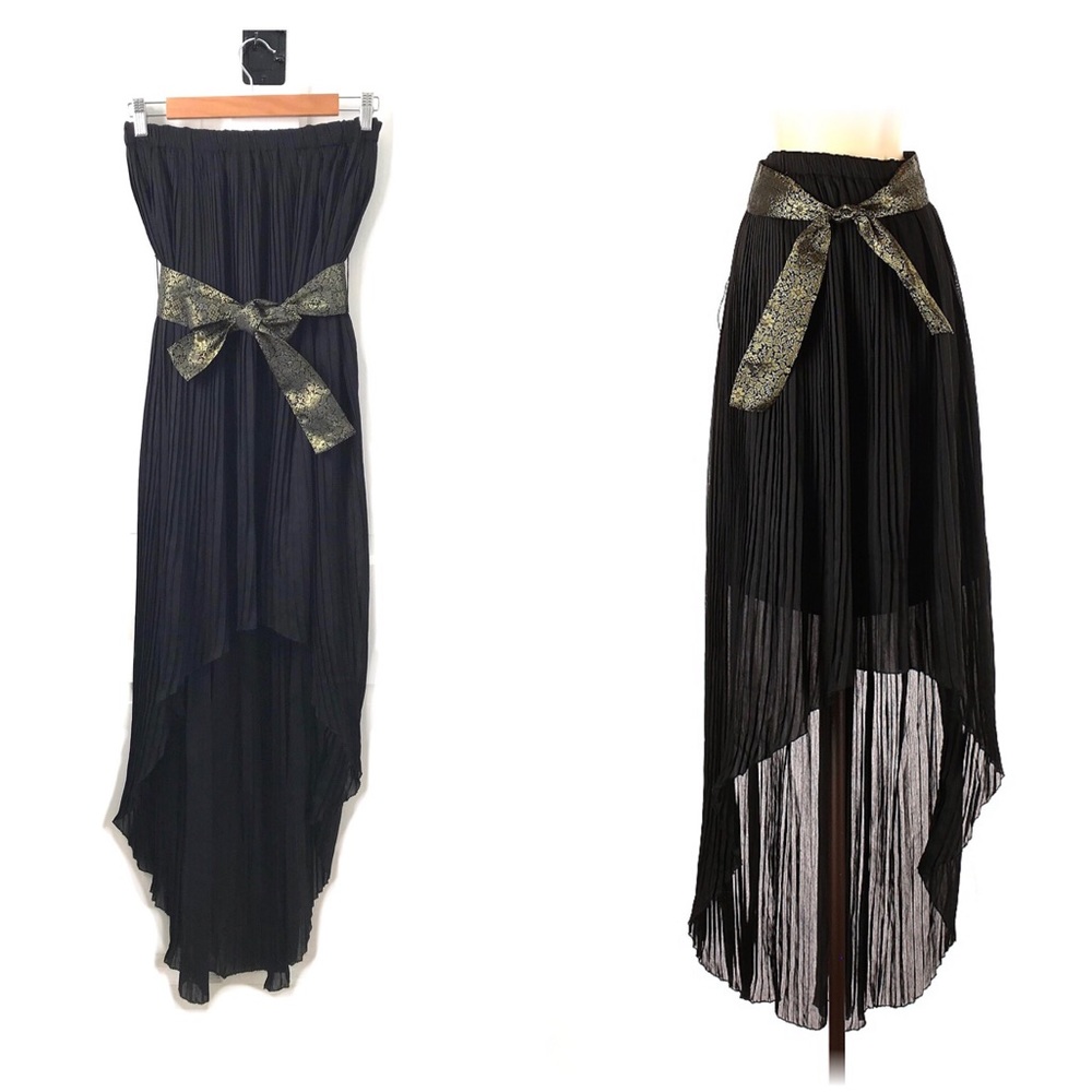 Anthropologie Kas handmade black accordion dress/skirt NWT